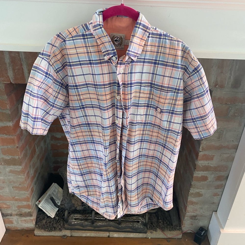 Cinch Button Down Mens Plaid Short Sleeve Shirt size small